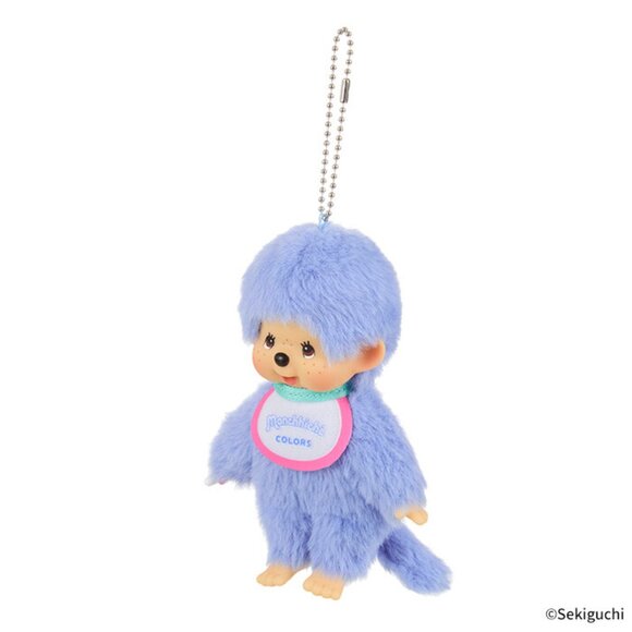NEW Monchhichi Colors Neon Blue Plush Mascot Keychain - Picture 2 of 4